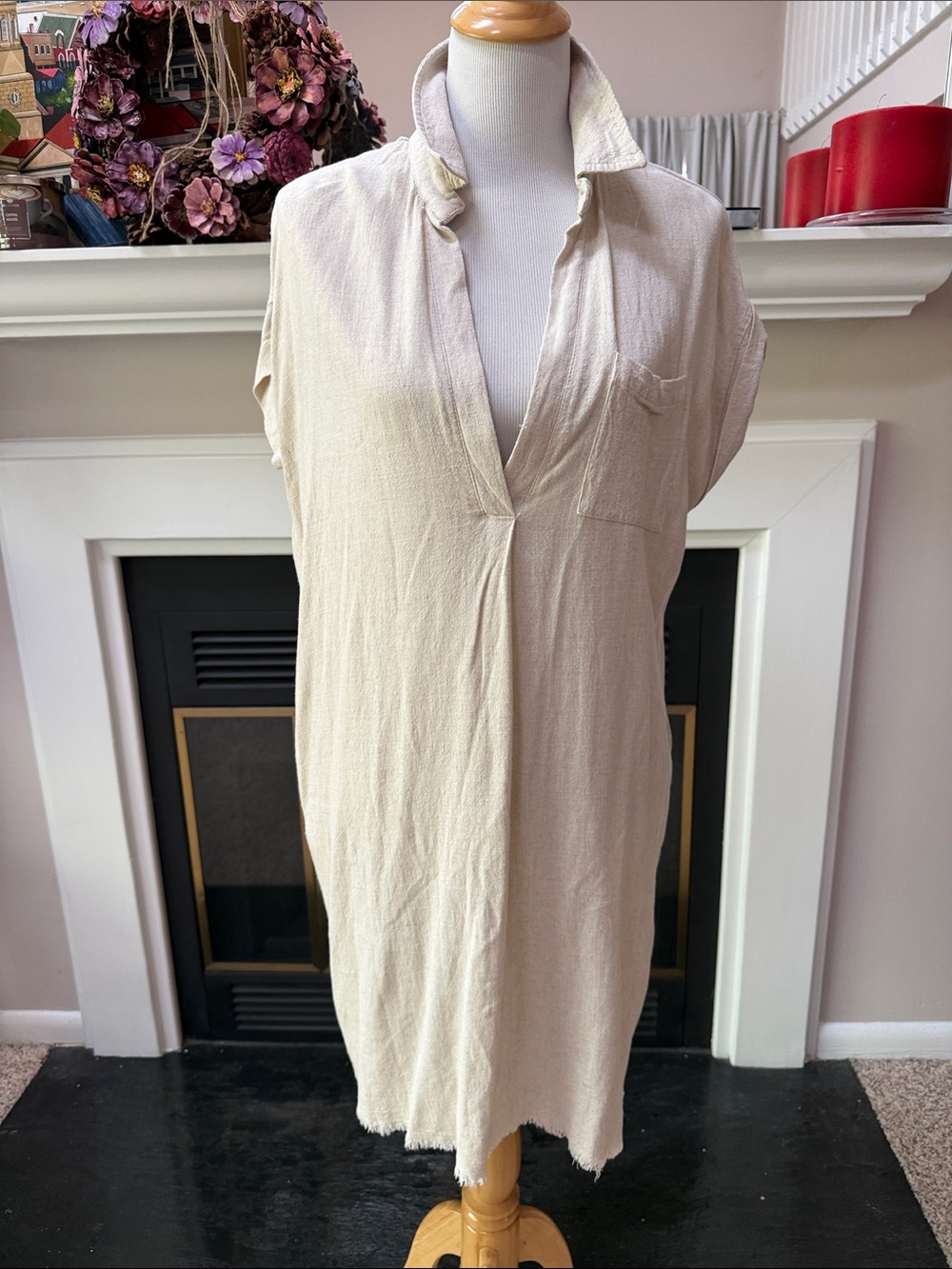 Thread & Supply Cream Sleeveless Swim Coverup Tunic